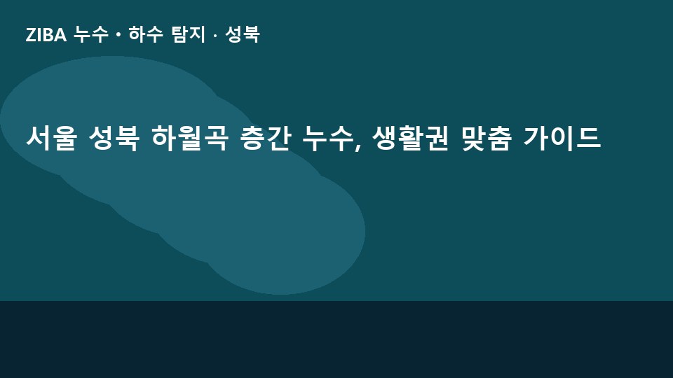 서울 성북 하월곡 층간 누수, 생활권 맞춤 가이드