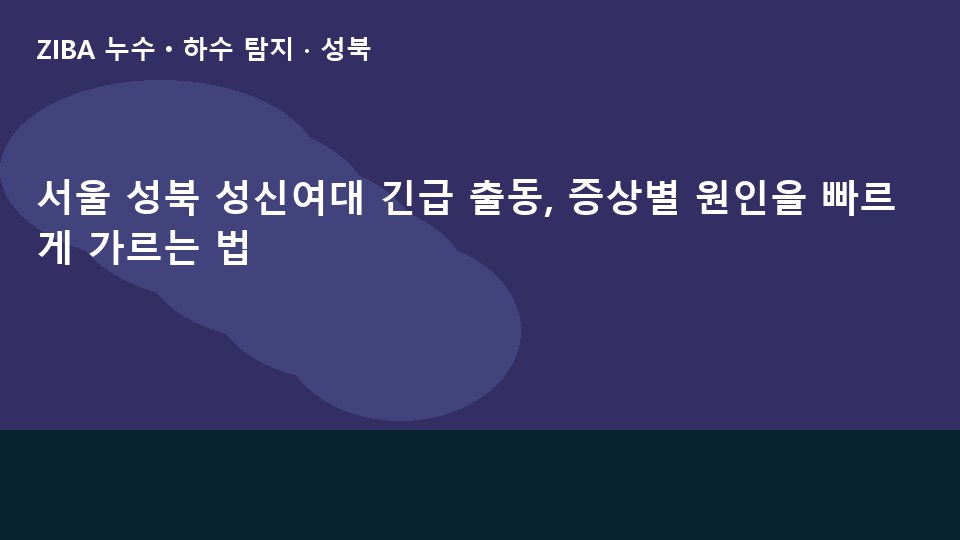 서울 성북 성신여대 긴급 출동, 증상별 원인을 빠르게 가르는 법