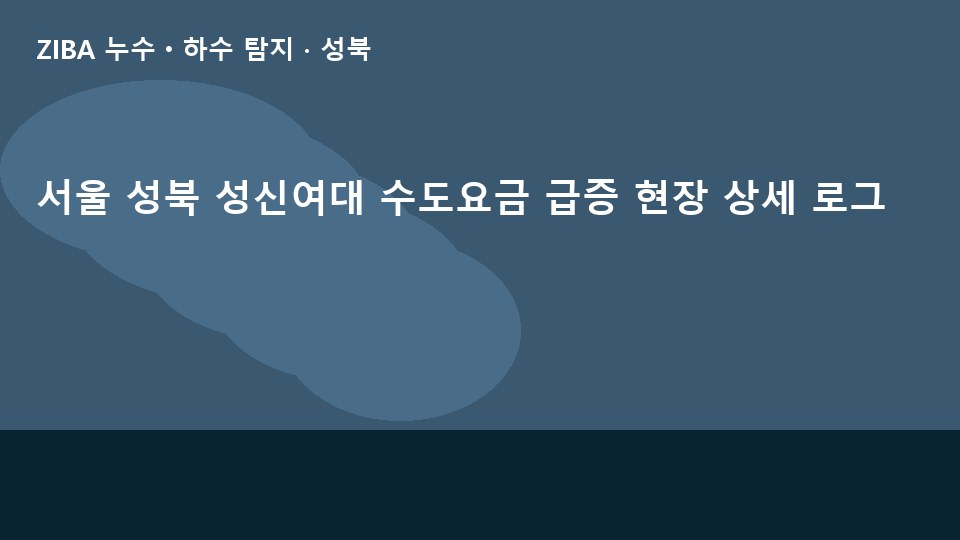 서울 성북 성신여대 수도요금 급증 현장 상세 로그