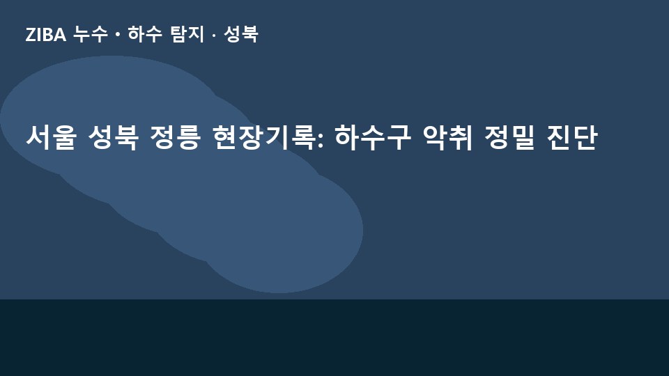 서울 성북 정릉 현장기록: 하수구 악취 정밀 진단
